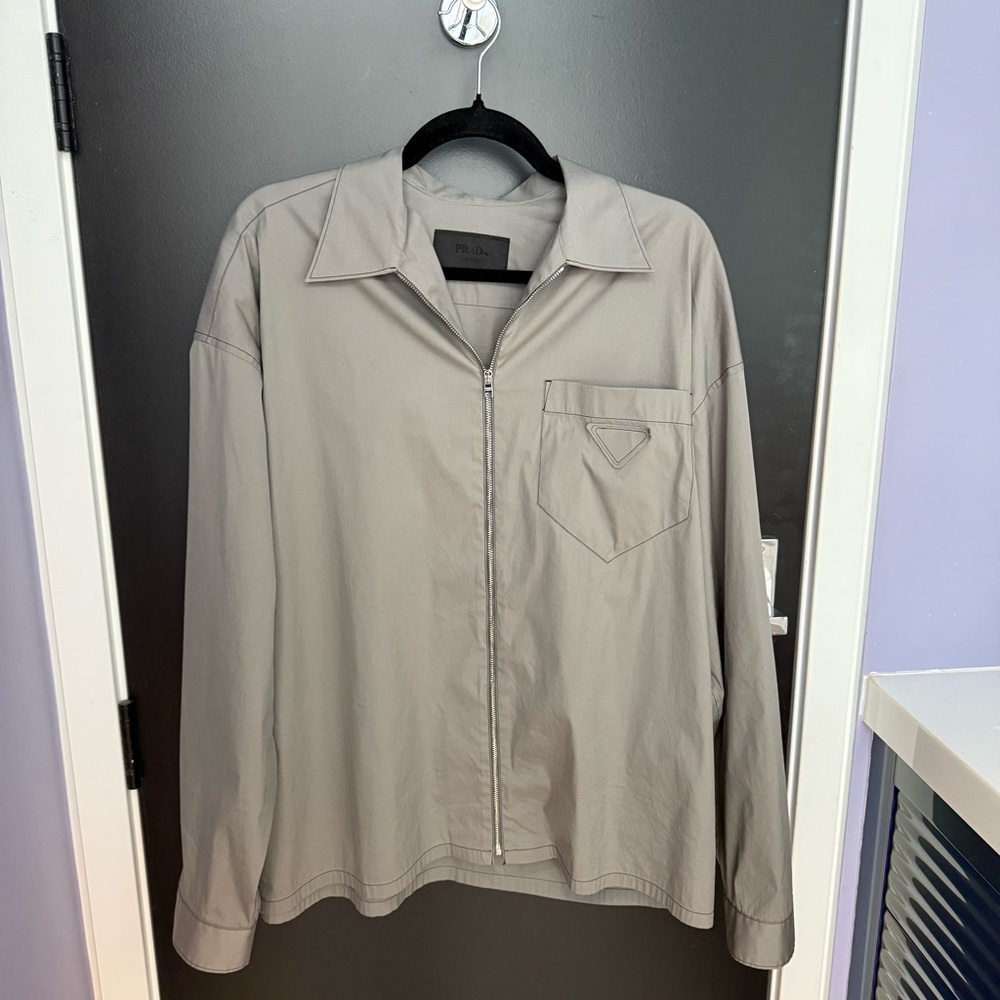 Prada Light Gray Zip-Up Jacket